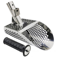 Dune Scoops 9.9" x 4.75" Stainless Steel Sand Scoop - Hexahedron Holes