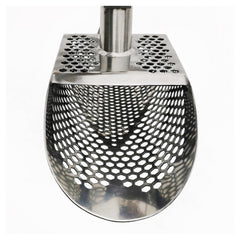 Dune Scoops 9.9" x 4.75" Stainless Steel Sand Scoop - Hexahedron Holes