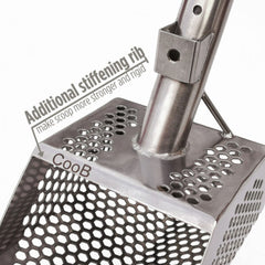 CooB 9" x 5.1" Stainless Steel Sand Scoop - Hexagon Holes