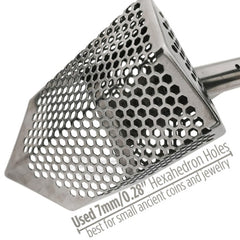 CooB 9" x 5.1" Stainless Steel Sand Scoop - Hexagon Holes
