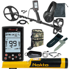 Nokta The Legend 2 SMF Waterproof Metal Detector with Accupoint Pinpointer, Premium Digger, and Finds Pouch