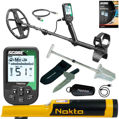 Nokta Score SMF Waterproof Metal Detector with Shovel, Digger, and Accupoint Pinpointer