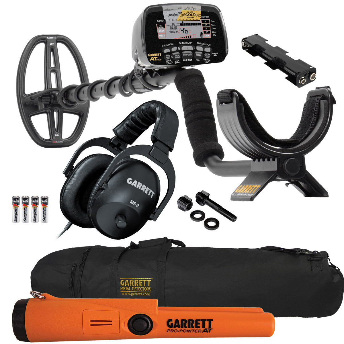 Garrett AT Gold Metal Detector With Pro Pointer AT Pinpointer And Carr garrett-at-gold-metal-detector-with-pro-pointer-at-pinpointer-and-carr
