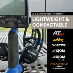 Garrett CS-3 Z-Lynk Wireless Headphones - Vortex, AT Max, ACE Apex, Axiom, Pro-Pointer AT Z-Lynk