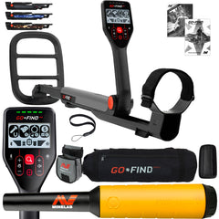 Minelab GO FIND 44 Metal Detector with PRO FIND 15, Black Carry Bag, Finds Pouch