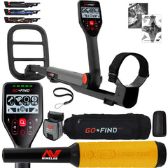 Minelab GO FIND 44 Metal Detector with PRO FIND 35, Black Carry Bag, Finds Pouch