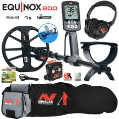 Minelab EQUINOX 800 Multi-IQ Metal Detector with Padded Carry Bag & Finds Pouch