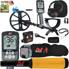 Minelab EQUINOX 800 Metal Detector w/ Pro Find 15, Carry Bag, Finds Pouch