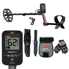 Minelab VANQUISH 360 Metal Detector Bundle with Multi-IQ Technology includes Adventure Pack with Digger, Pouch, and Gloves