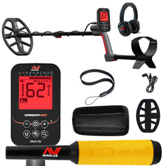 Minelab VANQUISH 560 Waterproof Multi-Frequency Metal Detector with 12 x 9" DD Search Coil with PRO-FIND 35 Pinpointer and accessories