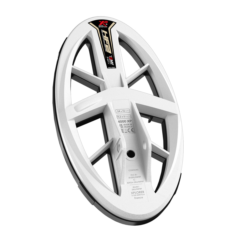 XP Deus II Elliptical 9.5” x 5” HF2 FMF High Power Precision Coil - white