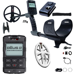 XP DEUS II Fast Multi Frequency RC Metal Detector with 9" FMF and Elliptical 9.5” x 5” HF2 Search Coils
