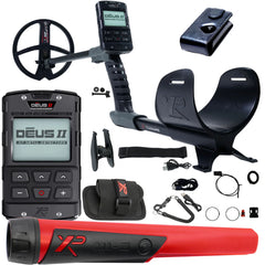 XP DEUS II Fast Multi Frequency RC Metal Detector with 9" FMF Search Coil with MI-6 Pinpointer