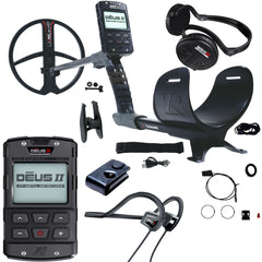 XP DEUS II Fast Multi Frequency RC Metal Detector with 11″ FMF Search Coil with WSAII and Bone Conduction Headphones