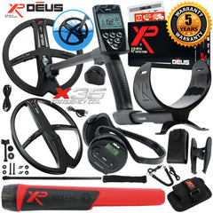 XP Deus Metal Detector w/ MI-4 Pinpointer, WS4 Backphones, Remote & 2 X35 Coils