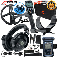 XP Deus Metal Detector w/ Full Headphone, Remote, 9” X35 Coil & Waterproof Kit