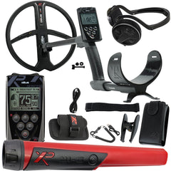 XP Deus Detector with Remote, 11” X35 Coil, WSAUDIO Headphones, and MI-6 Pinpointer