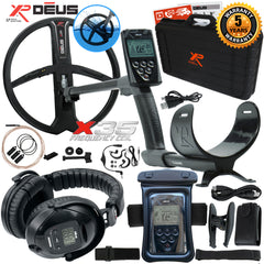 XP Deus Metal Detector, Full Headphones, Remote, 11” X35 Coil & Waterproof Kit