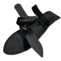 TerraX Heavy Duty Hand Digger - Shovel with Belt Sheath Ideal for Landscaping, Gardening, Metal Detecting, and Gold Prospecting