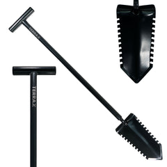 TerraX Master Digger 34" inch Shovel Serrated Shovel or Cutting Shovel with T-Handle with Protective Cover - Bundles Available