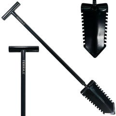 TerraX Master Digger 36" inch Shovel Serrated Shovel or Cutting Shovel with T-Handle with Protective Cover - Bundles Available