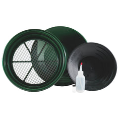 TerraX Gold Prospecting Kit – Complete 5-Gallon Bucket Classifier, Gold Pan, Snifter Bottle, and Glass Vial Set – Made in USA