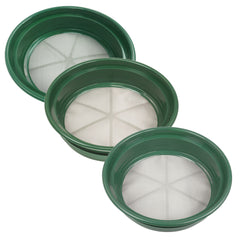 TerraX 3-Piece Green Plastic Gold Sifting Pan Classifier Set – 1/100, 1/70, 1/50 Mesh Sizes