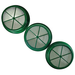 TerraX 3 pc Green Plastic Gold Sifting Pan Classifier Stackable Mesh Size 1/2 1/4 1/8