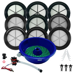 TerraX Blue Bowl Concentrator Kit with Prospecting Mat and Complete Classifier Set - Made in the USA