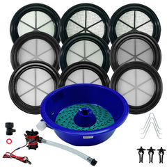 TerraX Blue Bowl Concentrator Kit with Prospecting Mat and Complete Classifier Set - Made in the USA