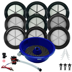 TerraX Blue Bowl Concentrator Kit with Prospecting Mat and Complete Classifier Set - Made in the USA