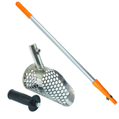 Dune Scoops Stingray 6" x 3.5" Stainless Steel Metal Detector Sand Scoop & Dune Travel Telescopic Long & Light Handle