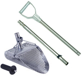 Dune Scoops Kraken 11" x 8" Stainless Steel Metal Detector Sand Scoop w/ Large & Strong Collapsible Stainless Steel Handle Universal Pole