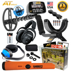 Garrett AT Gold w/ PROformance DD Waterproof Coil, AT Propointer & 2 Headphones