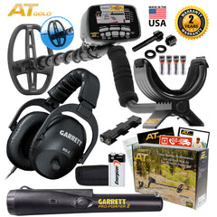 Garrett AT Gold Waterproof Metal Detector with MS-2 Headphones and ProPointer II