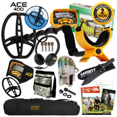 Garrett ACE 400 Metal Detector with Digger, Pouch, Sand Scoop and Carry Bag