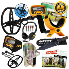 Garrett ACE 400 Metal Detector w/ DD Waterproof Coil, Edge Digger & Sand Scoop