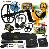 Garrett ACE 400 Metal Detector w/ Z-Lynk Wireless System, Pro Pointer II & Bag