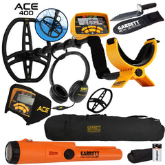 Garrett ACE 400 Metal Detector Pro-Pointer AT Pinpointer, Edge Digger & Bag