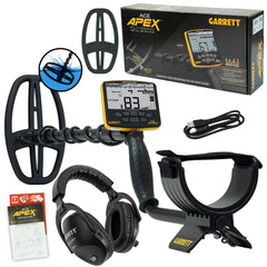 Garrett ACE APEX Detector with 6 x 11 DD Viper Search Coil, Z-Lynk Wireless Headphone Package and Coil Cover