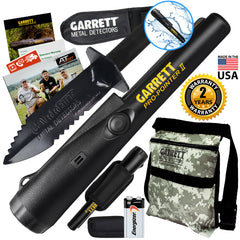 Garrett Pro-Pointer II Edge Digger and Camo Canvas Metal Detecting Bag Pouch