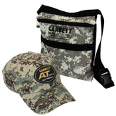 Garrett Camo Metal Detector Digger Finds Pouch & AT GOLD Logo Baseball Cap OS
