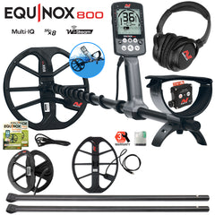 Minelab EQUINOX 800 Metal Detector 15" Coil, 24" Lower Shafts, and 6" Coil