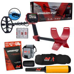 Minelab VANQUISH 340 Detector w/ Pro-Find 20 Pinpointer, Carry Bag, Finds Pouch