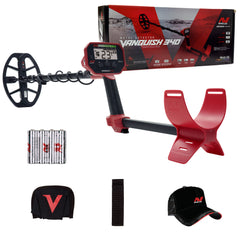 Minelab VANQUISH 340 Metal Detector Bundle with Rain Cover, Arm Strap, and Cap