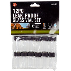 12Pc Display- 4ML Glass Vials (1-1/2", Outer Diameter: 9/16")