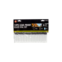 12Pc Display- 6ML Glass Vials (1-3/8", Outer Diameter: 9/16")