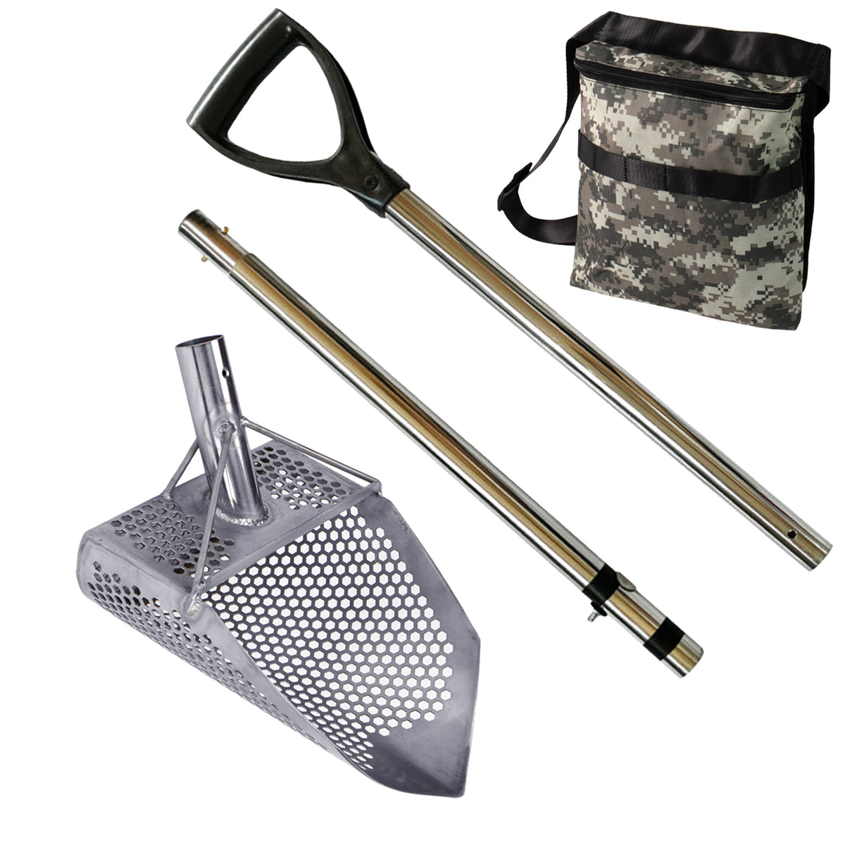 Dune Scoops Orca 11.5 x 8 Stainless Steel Sand Scoop with 7 mm Holes & Pointed Tip