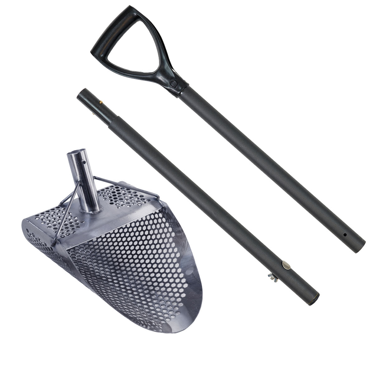 Dune Scoops Kraken 11 x 8" Stainless Metal Detector Sand Scoop w/ Sm Hexagon Holes