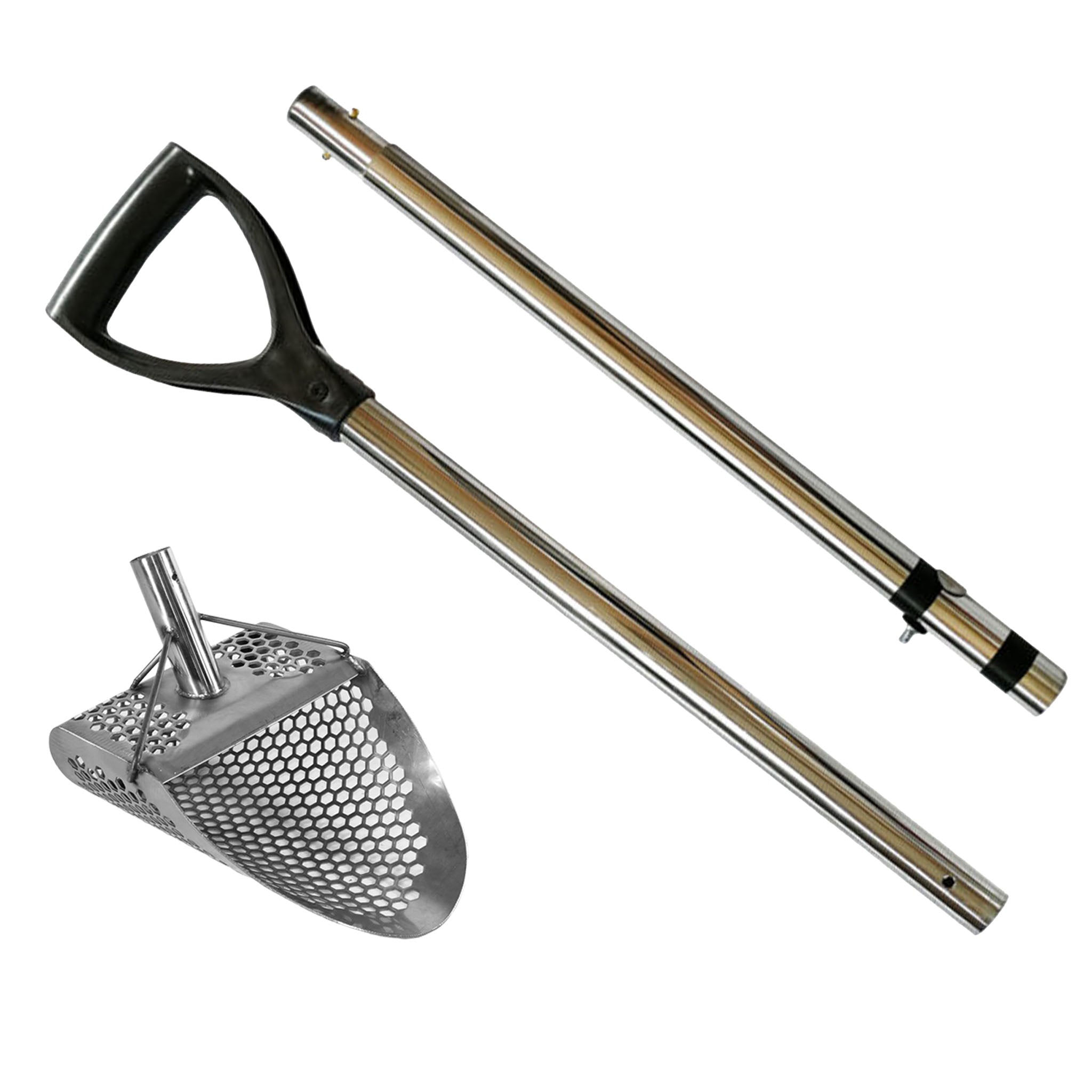 Dune Scoops Hydra 11" x 8" Stainless Steel Metal Detector Sand Scoop w/ Lg Hexagon Holes